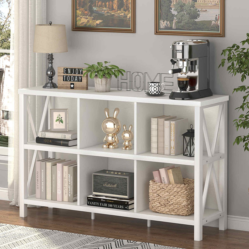 Modernong Bookshelf 6 Open Cubes Storage Bookcase