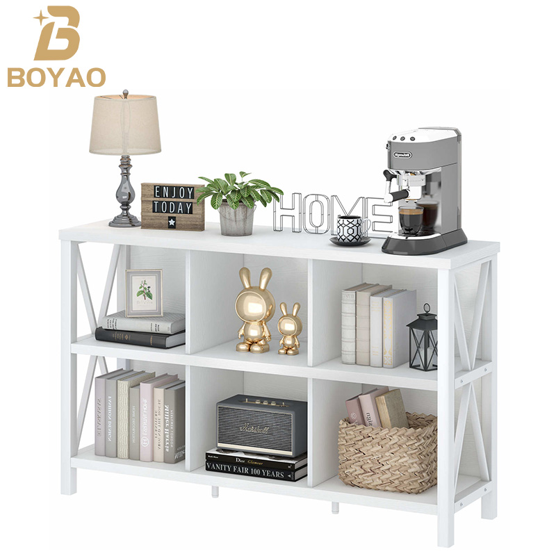 Modern Bookshelf 6 Open Cubes Storage Bookcase