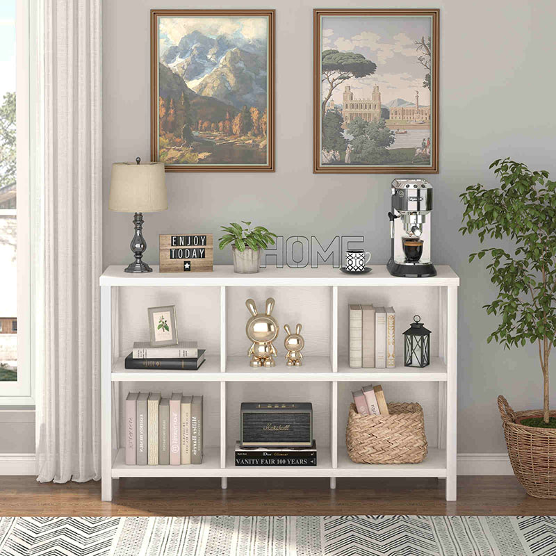 Modernong Bookshelf 6 Open Cubes Storage Bookcase