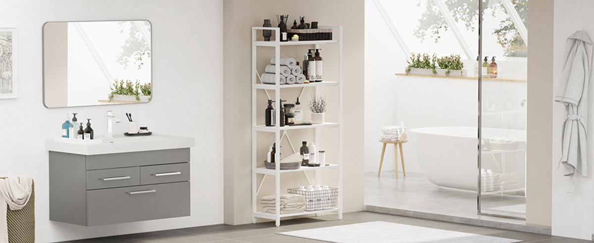 White 5 tiers bookshelf