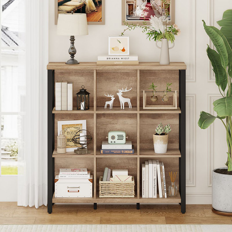 Libreria portaoggetti Farmhouse a 9 cubi per l'home office