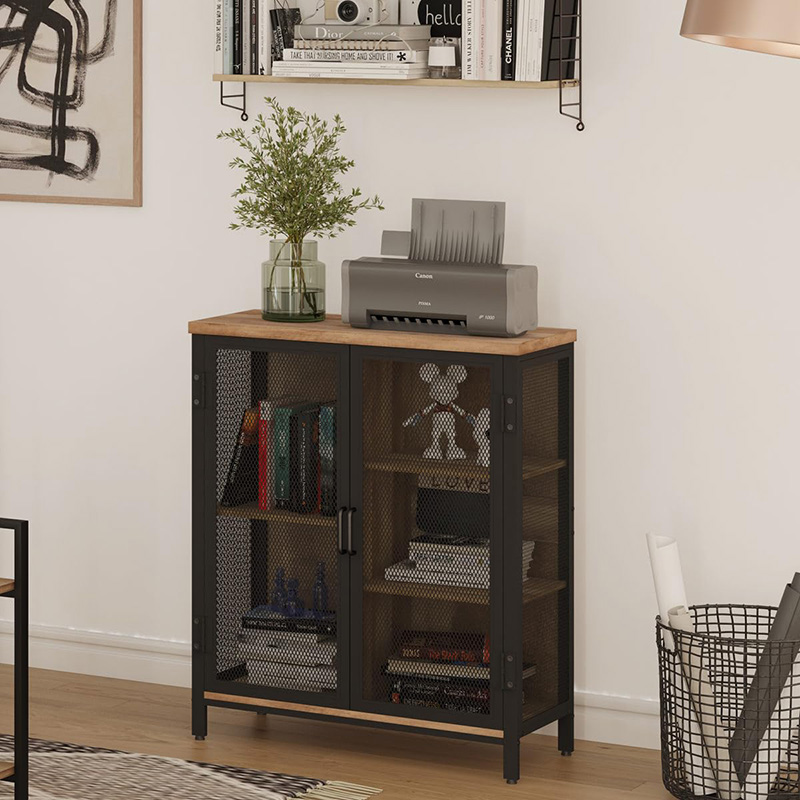 Grande armoire de rangement en métal avec tiroirs pour le salon