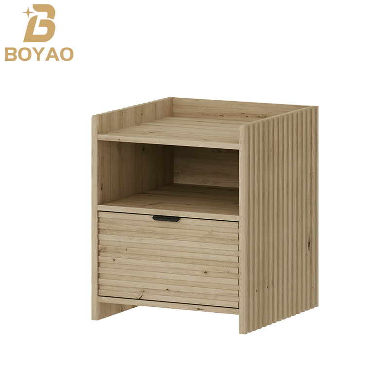 Modernong Oak Corner Side Table para sa Sala