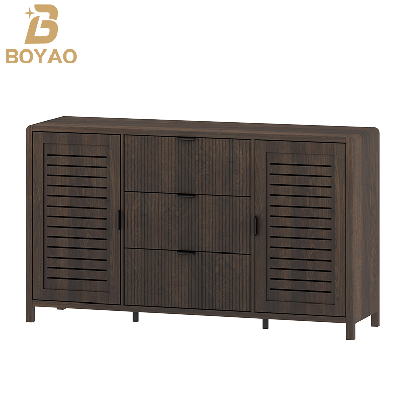 Credenza in Noce Chiaro con Cassetti per Sala da Pranzo