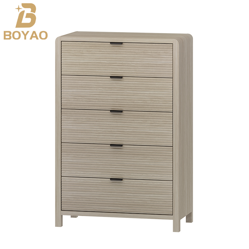 Mesa alta de madera con 5 cajones para dormitorio