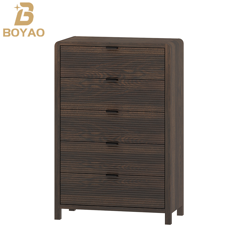 Tall Wood 5 Dresser Drawers Table for Bedroom