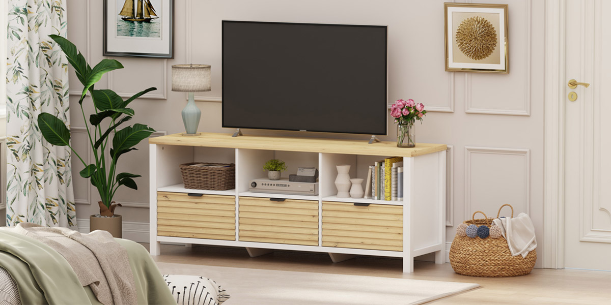 white Oak tv stand