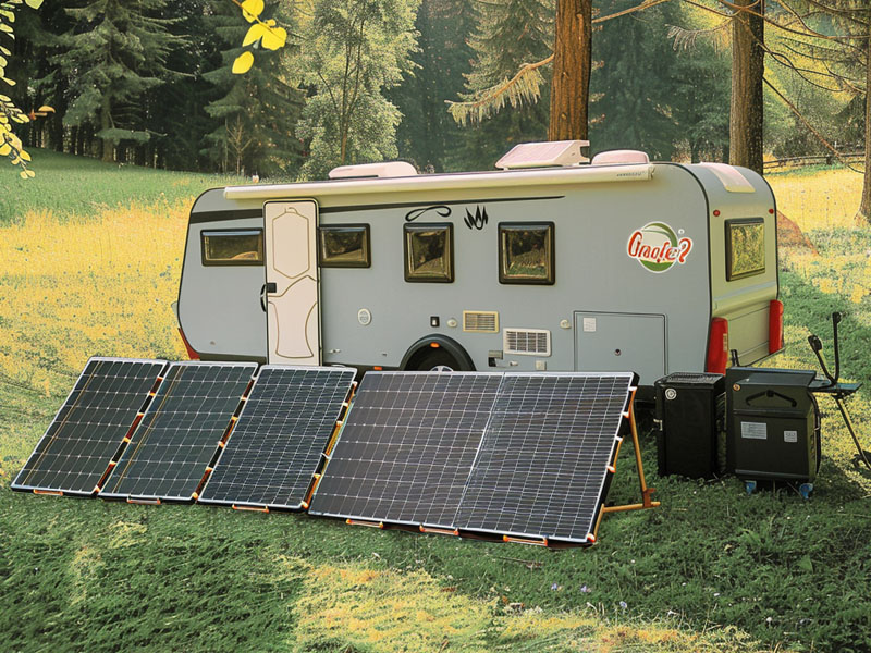 Solução de energia compacta de painel solar portátil para uso em movimento