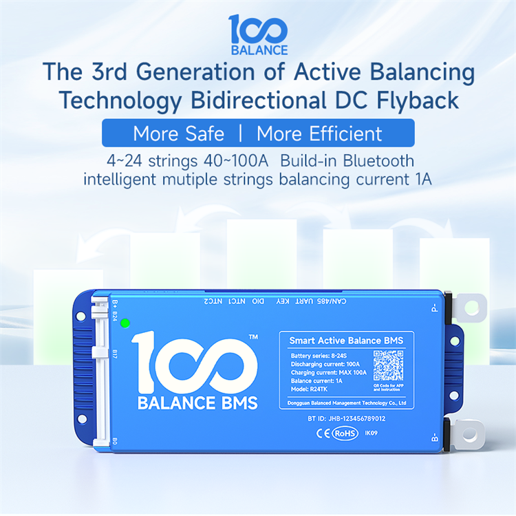 Curent de echilibru activ inteligent BMS 1A 4-24S Lifepo4 Li-ion LTO Placă de protecție a bateriei 40-100A curent Baterie cu litiu BMS