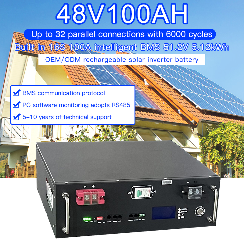 LiFePO4 batteripakke 51,2V 100Ah