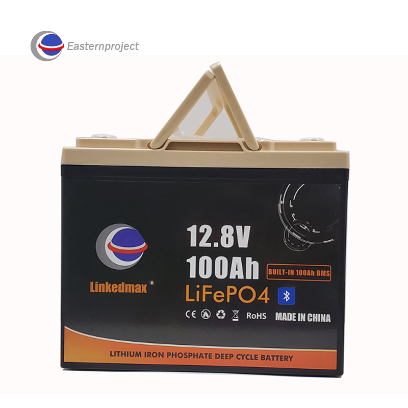 Bateria Lifepo4 12,8 V 100 AH íon de lítio recarregável com conexão Bluetooth