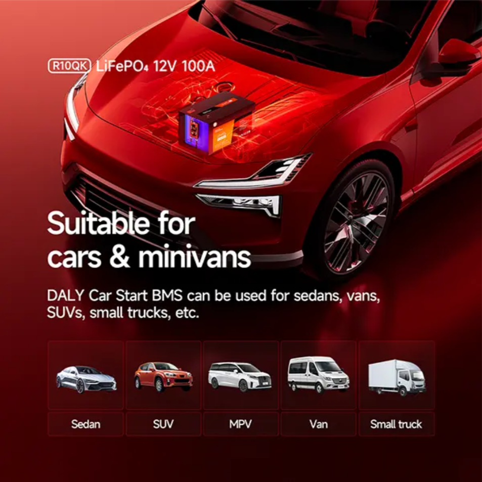 Daly BMS LifePO4 4S 12V 100A para EV Carros Elétricos Placa de Sistema de Gerenciamento de Bateria de Lítio Daly