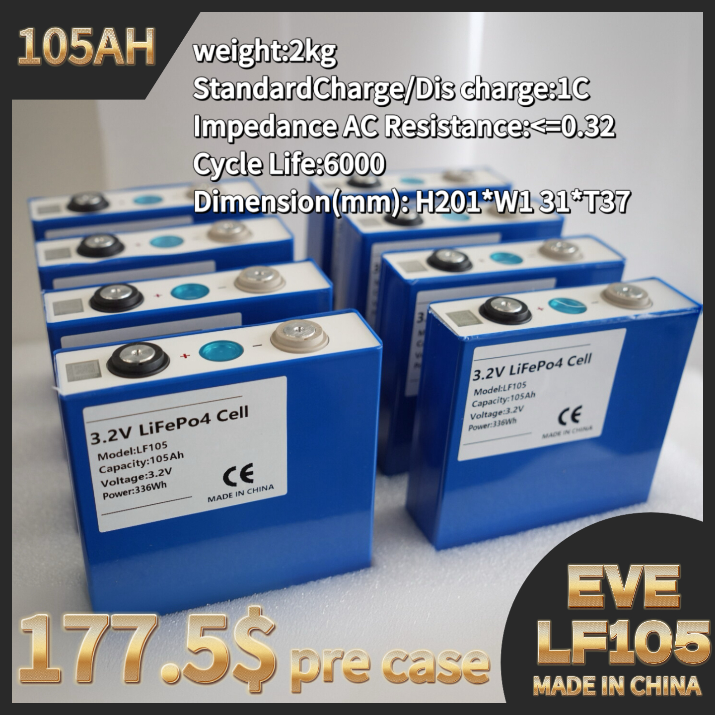 Baterai LiFePO4 3.2V 105Ah