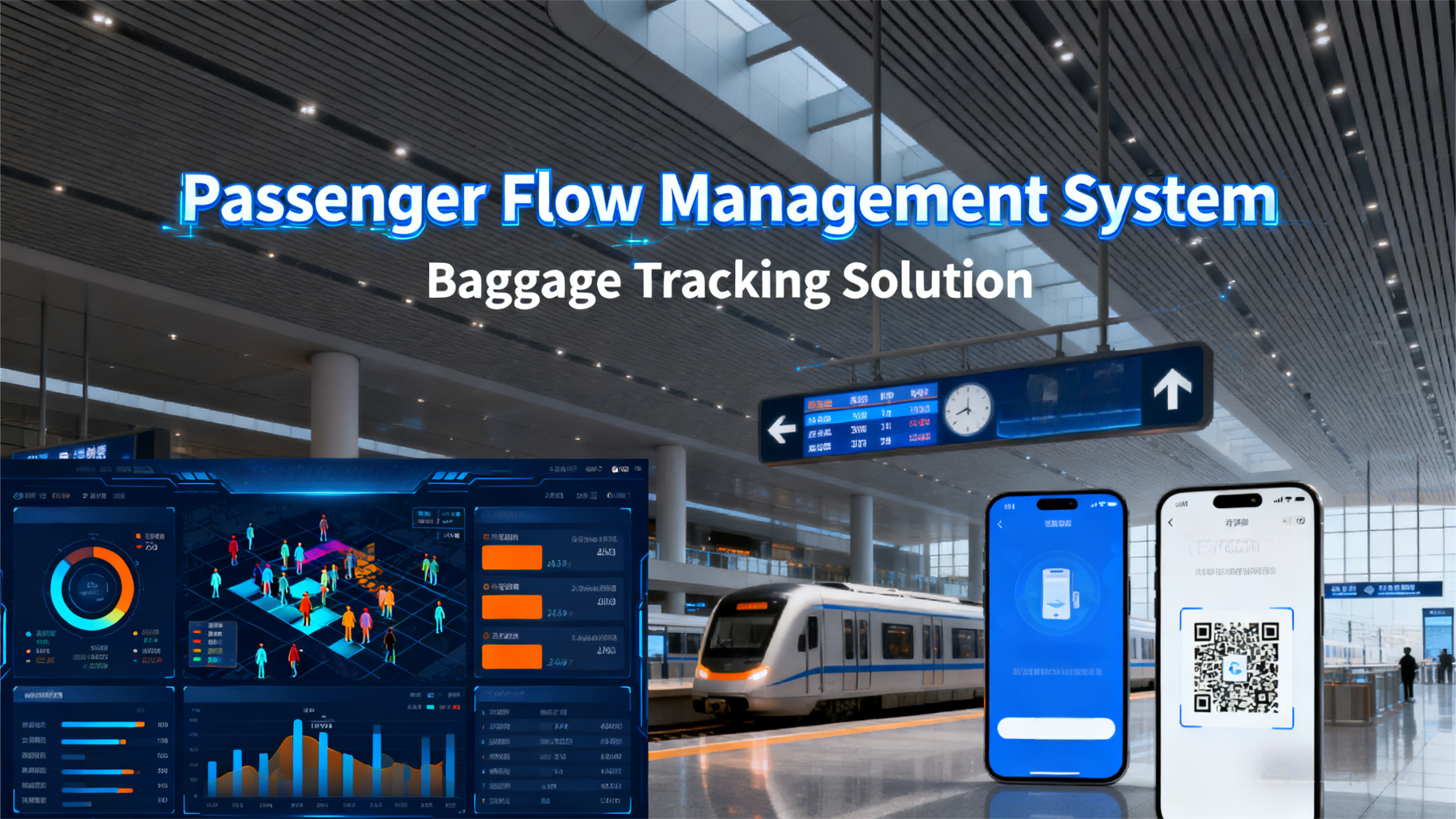 Wayfinding and digital signage for airports/train stations