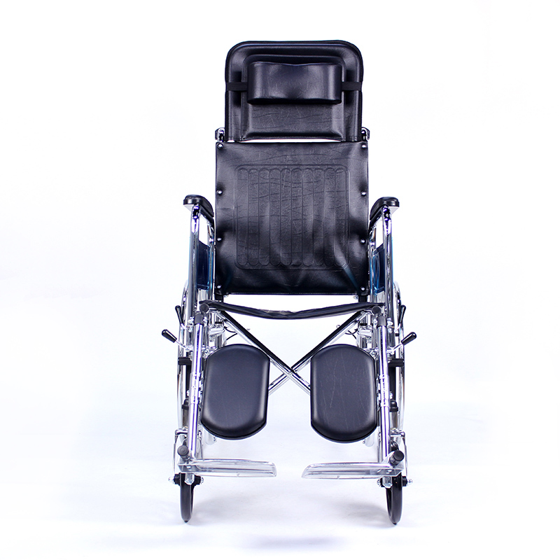 Chrome Steel Wheelchair With Reclining High Back
