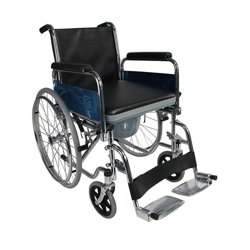 Steel High Strength Fold Up Commode Wheelchair