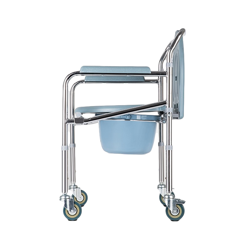 Medical Hospital Home Care Commode Chair With Wheels