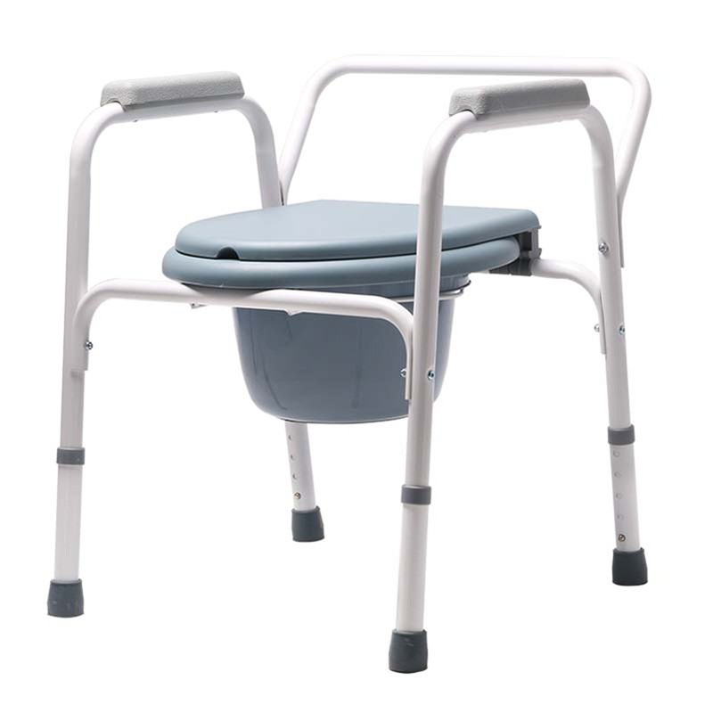 Steel Bathroom Height Adjustable Commode Chair