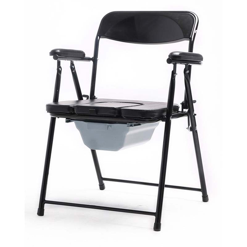 Steel Hospital Height Adjustable Commode Chair