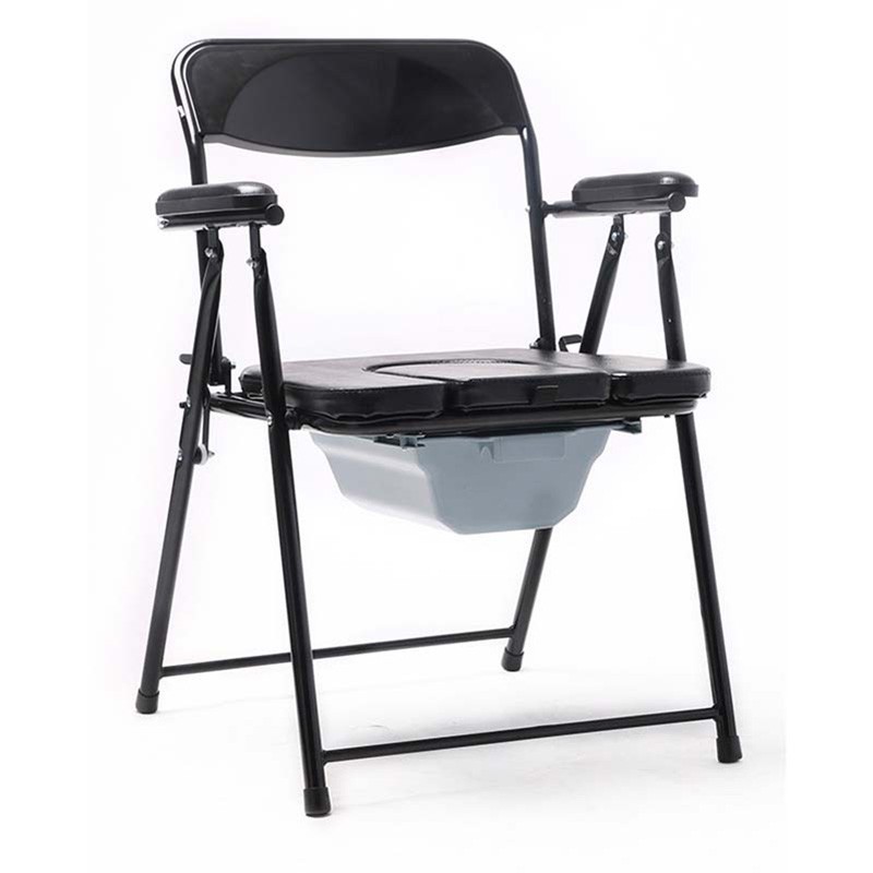 Steel Hospital Height Adjustable Commode Chair