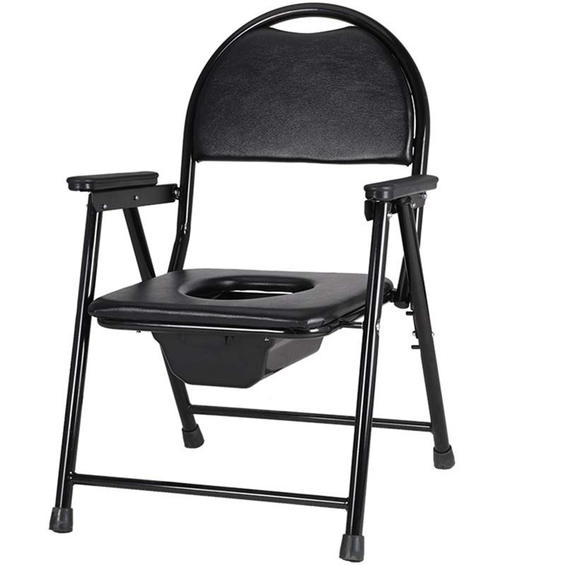 Powder Coated Steel Foldable Corner Commode Chair