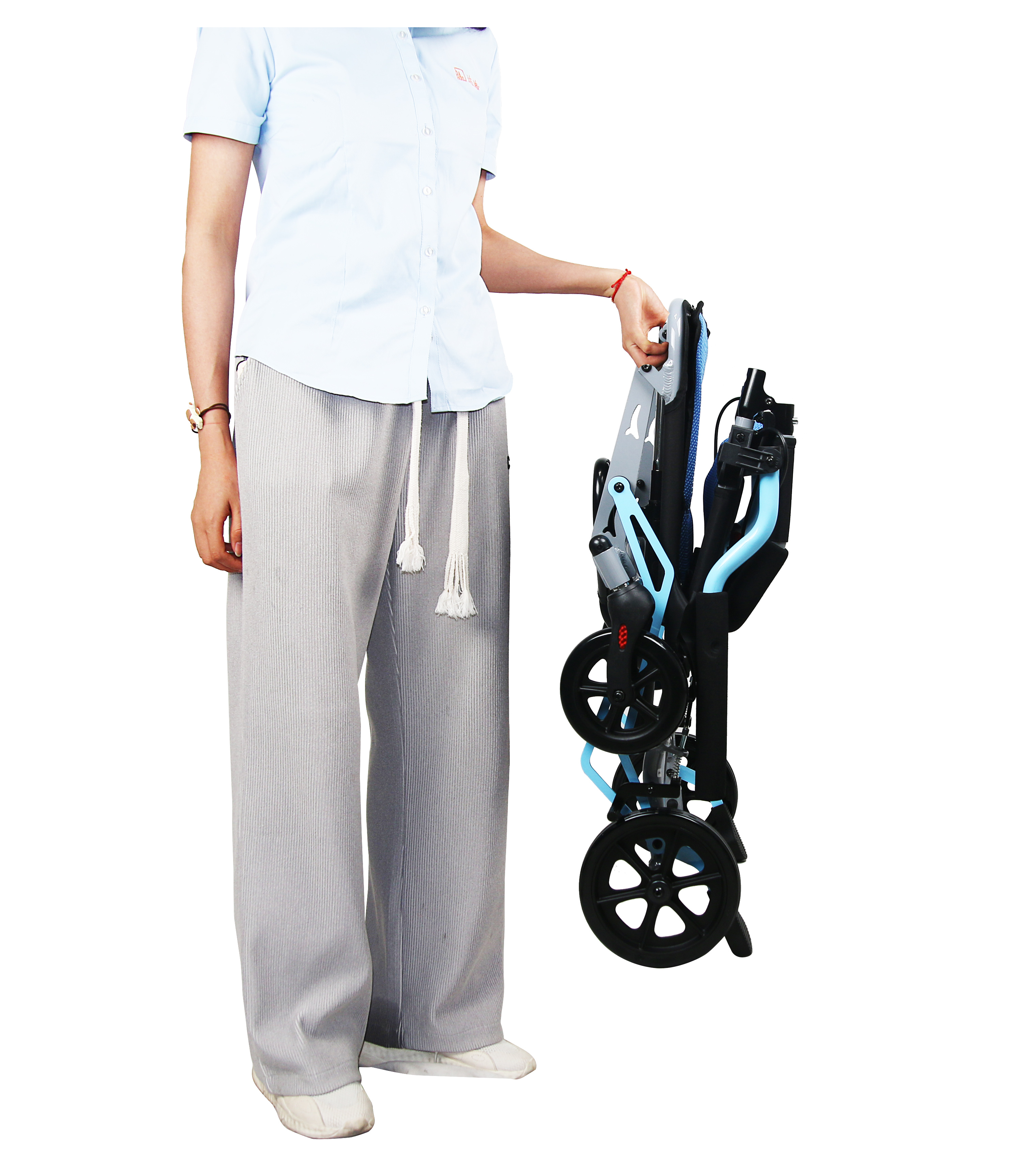 Airport Steel Lightweight Portable Transit Wheelchair