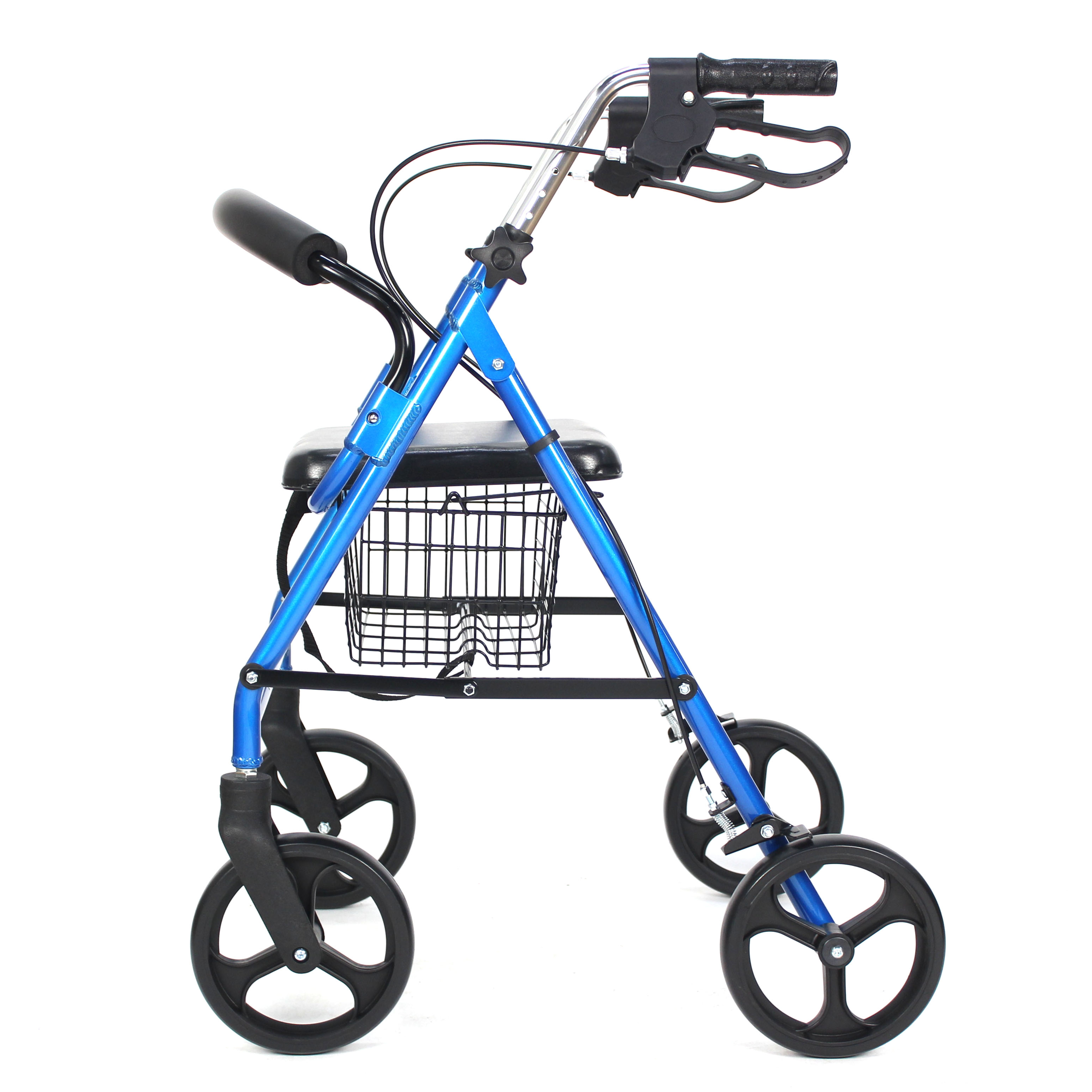 Deluxe aluminum 4 wheel walker with seat