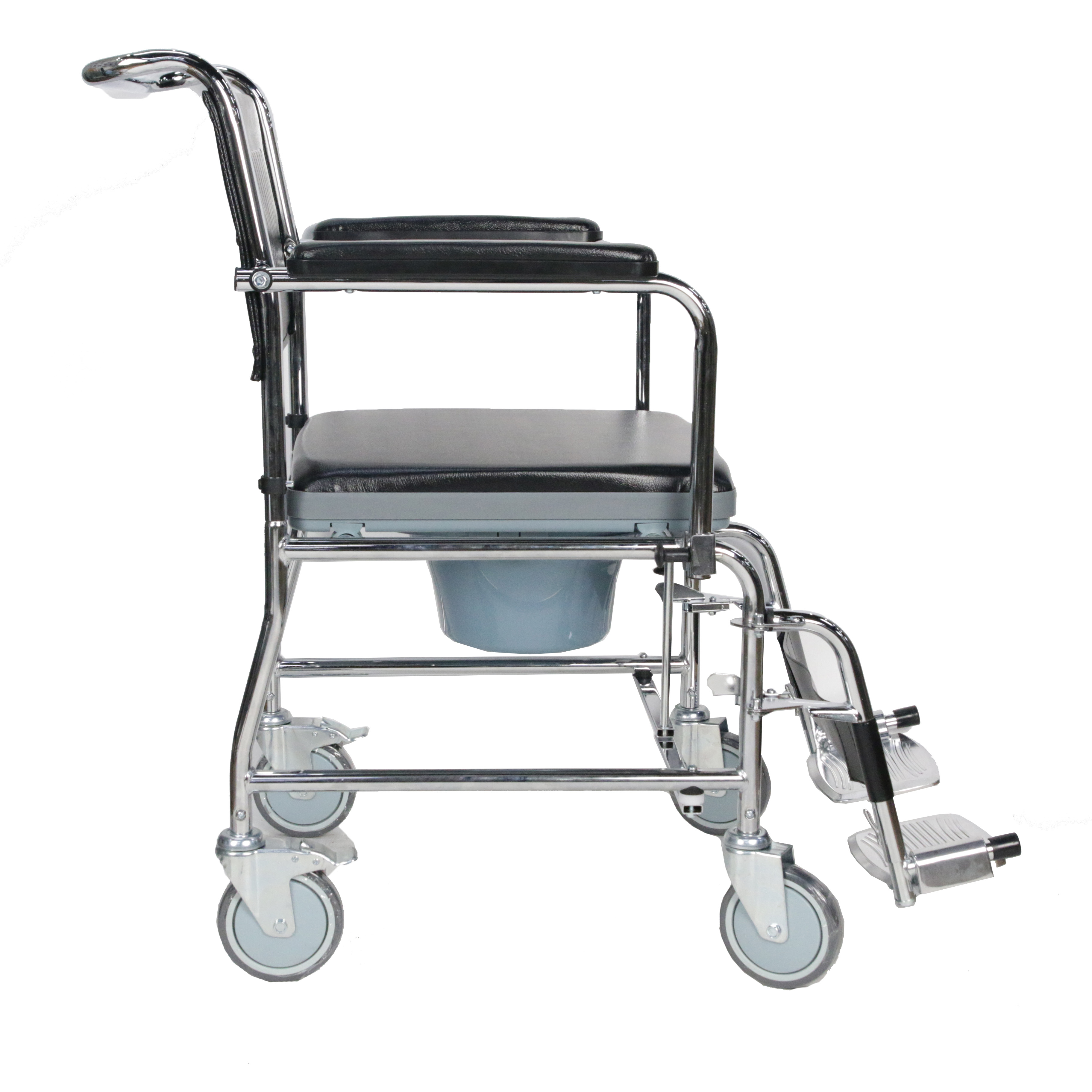 Hospital Drop Arm Toilet Chair For Patients