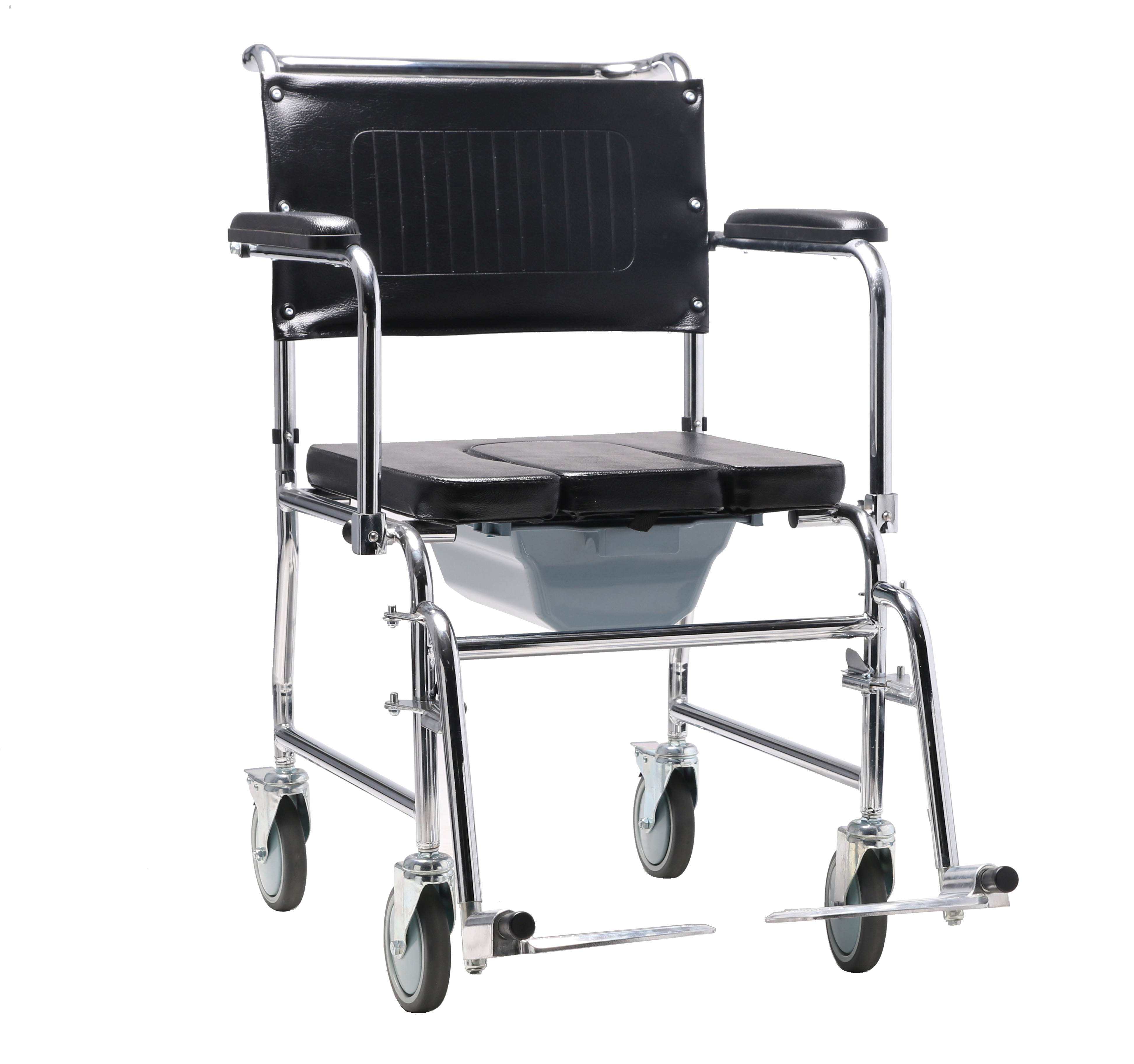 Medical Steel High Strength Commode Wheelchair