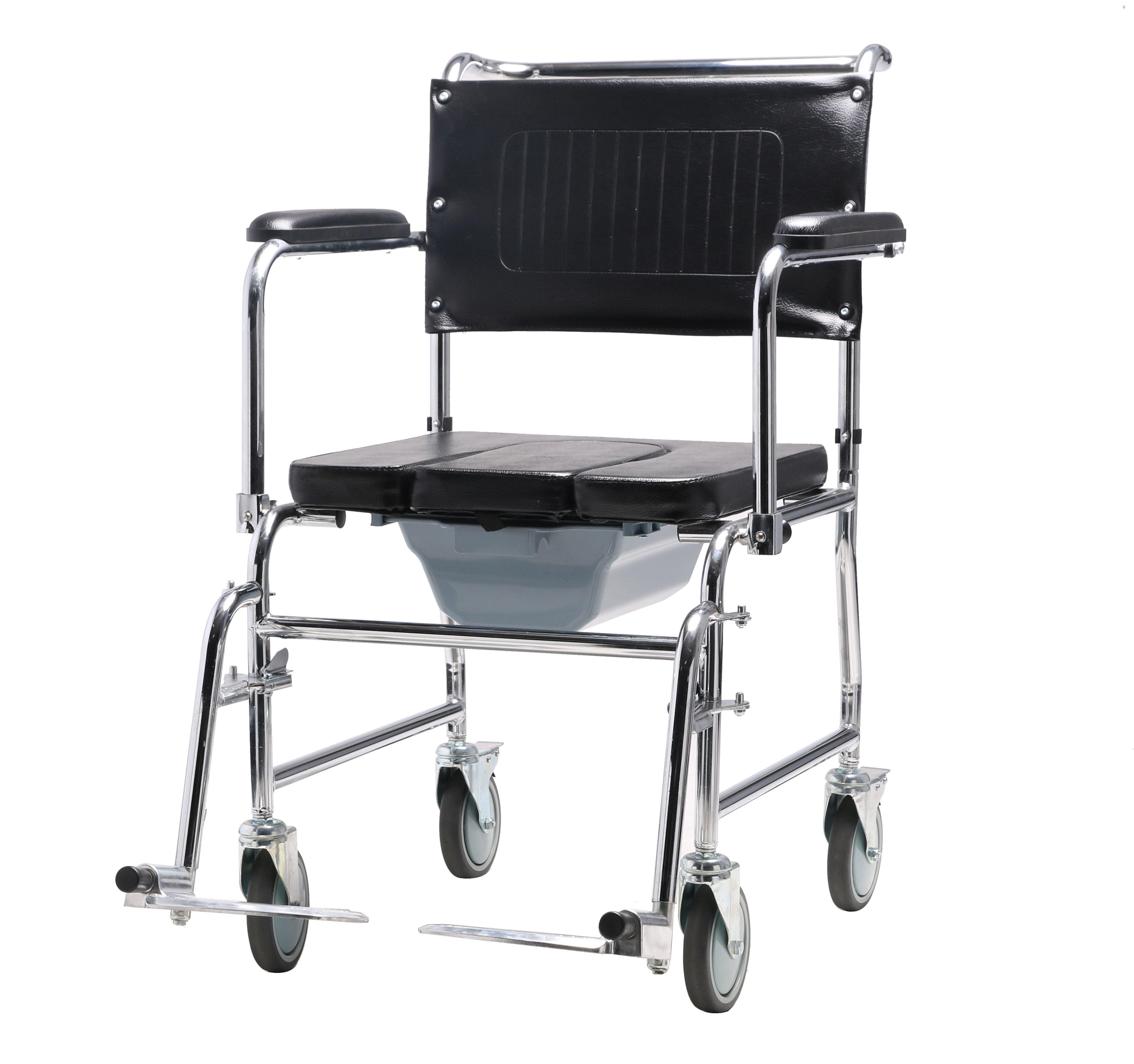 Medical Steel High Strength Commode Wheelchair