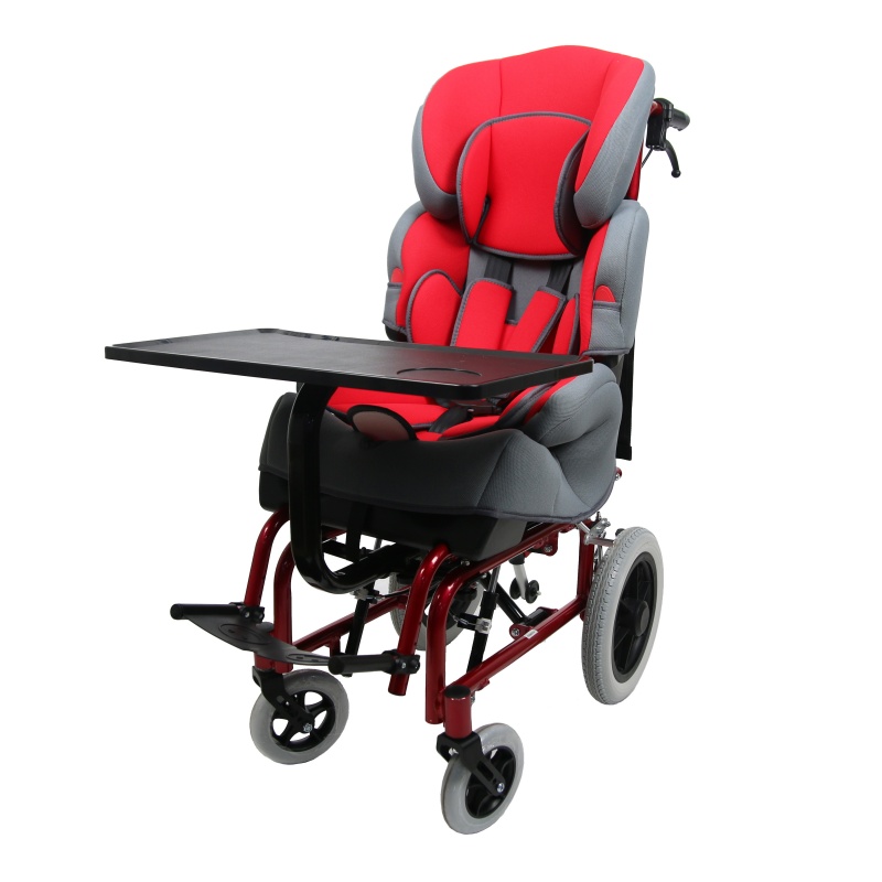 Fauteuil roulant inclinable en aluminium pour enfants atteints de paralysie cérébrale