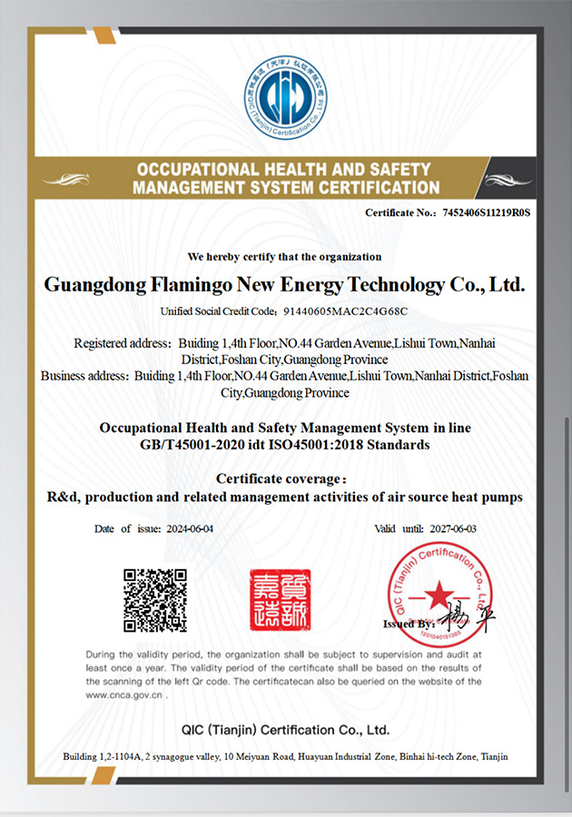 Giấy chứng nhận Flamingo ISO45001:2018
