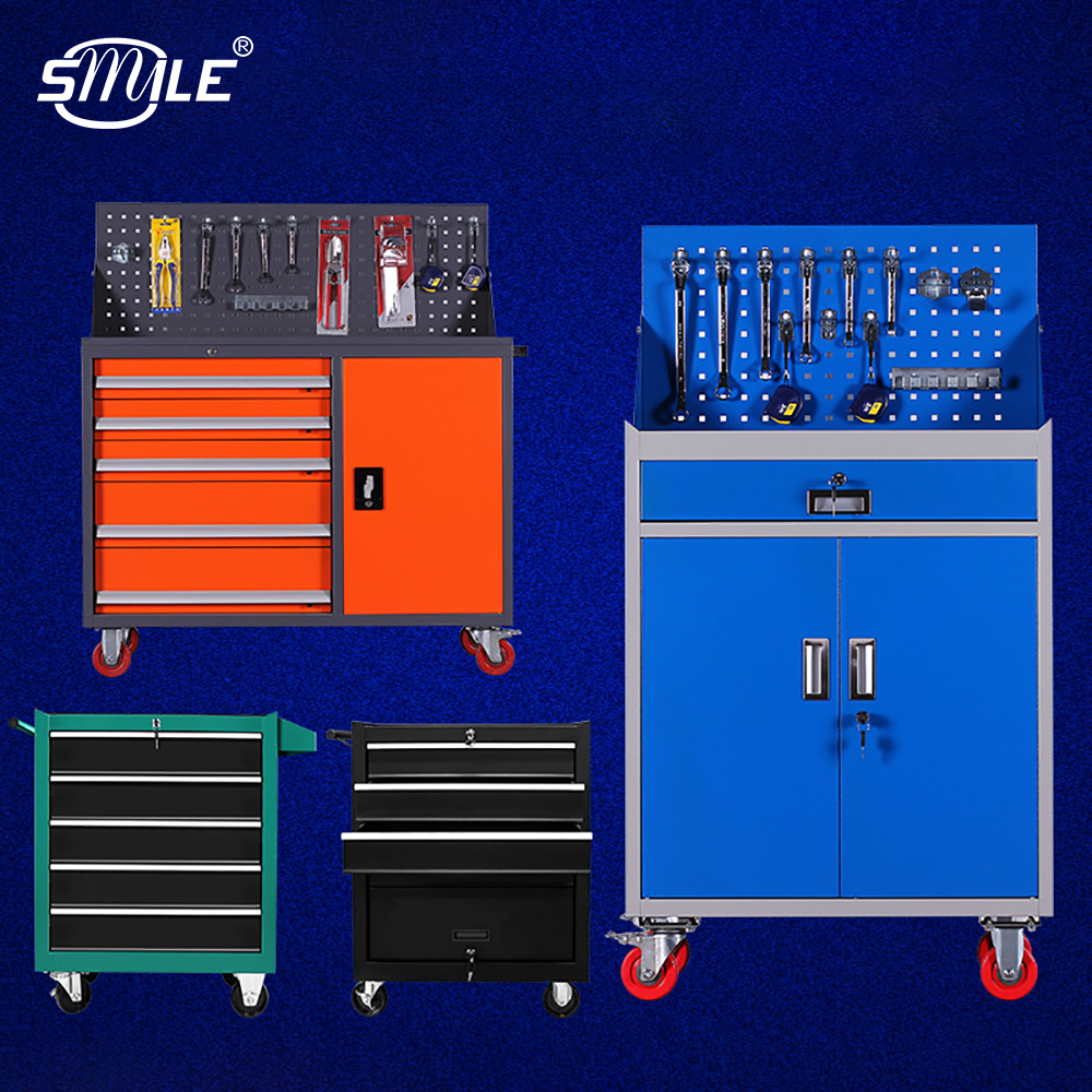 Drawer-Style Metal Tool Cart