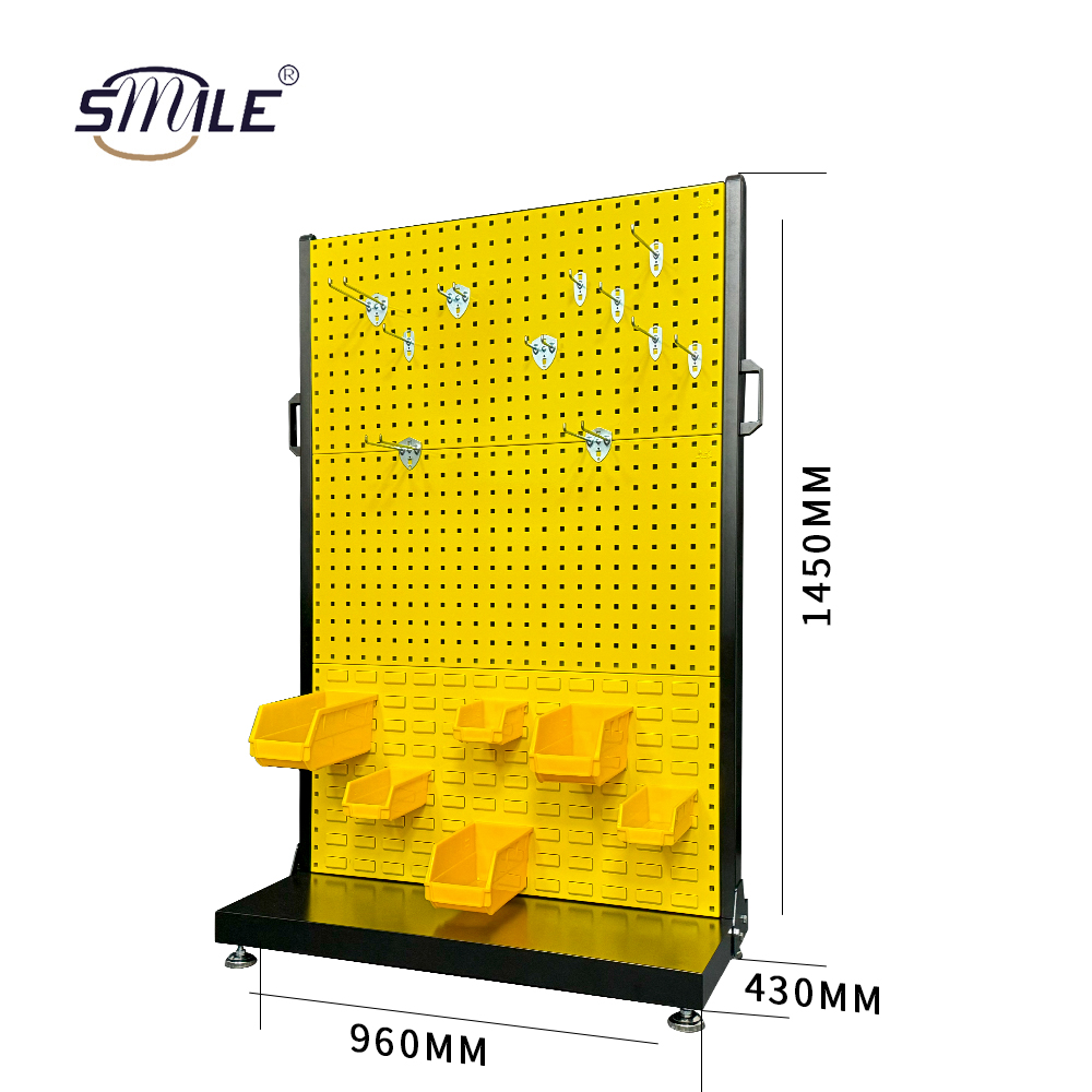 Mobile Single/Double-Sided Metal Tool Pegboard