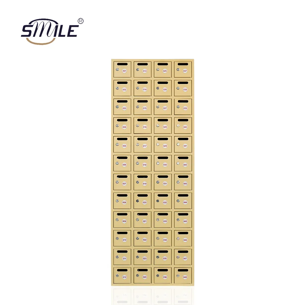 Custom Steel Yellow 48 Door Apartment Mailbox Commercial Mailboxes Cluster Mailboxes