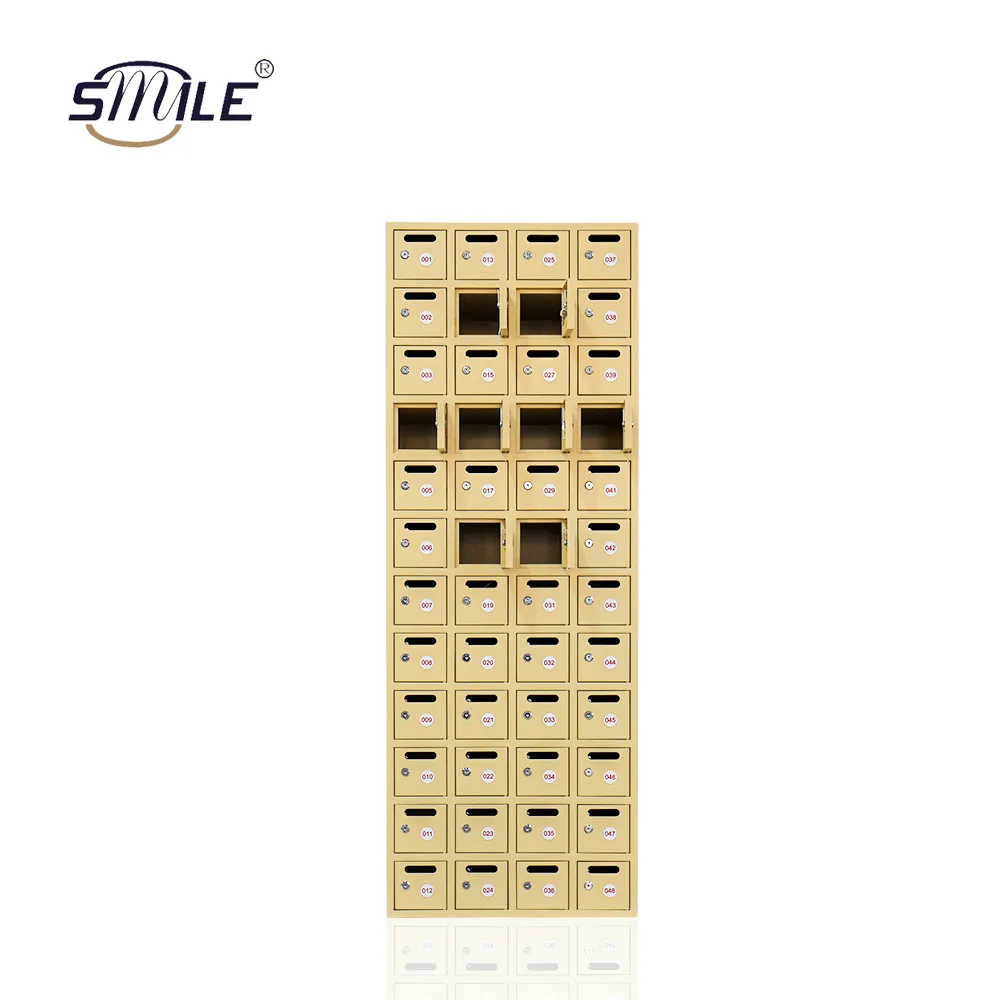 Custom Steel Yellow 48 Door Apartment Mailbox Commercial Mailboxes Cluster Mailboxes