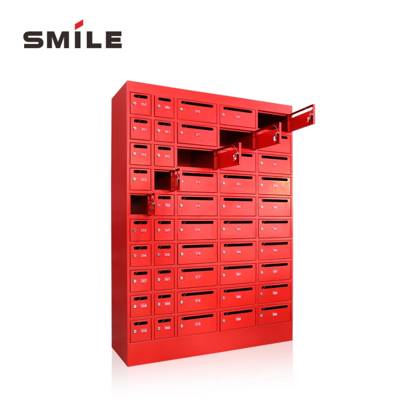50 red metal business mailboxes