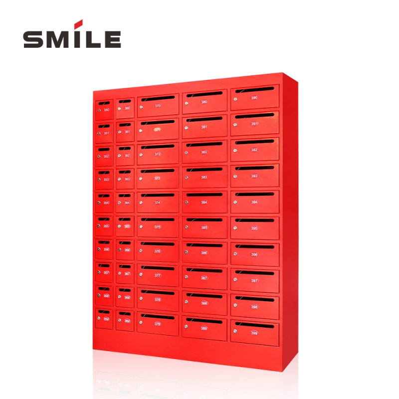50 red metal business mailboxes