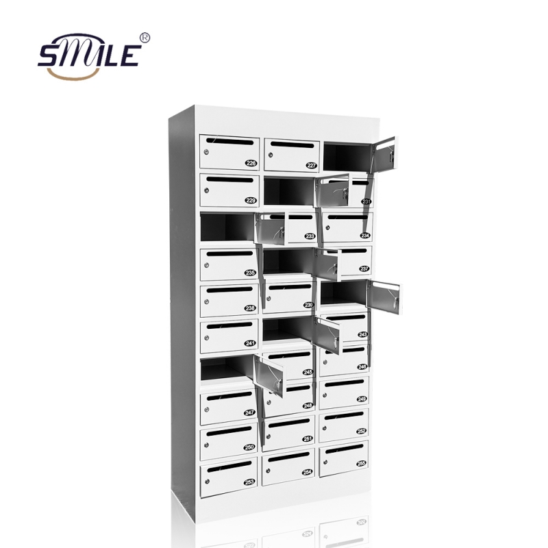 30-Door White Business Metal Mailbox