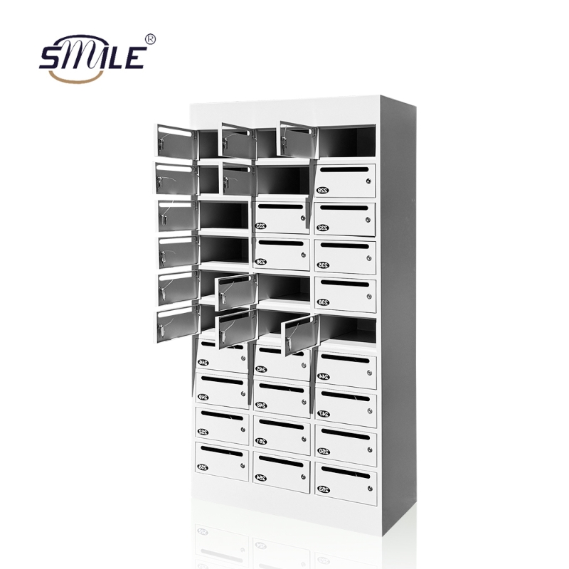 30-Door White Business Metal Mailbox