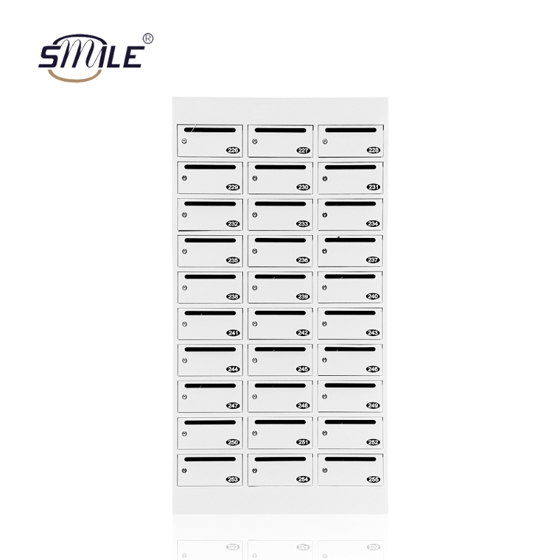 30-Door White Business Metal Mailbox