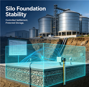 Precise Foundation Settlement Control Guarantees Long-Term Stable Operation of Grain Silos