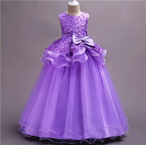 Lace Tulle White Birthday Princesse Girl Dress