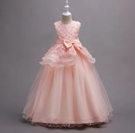 Lace Tulle White Birthday Princesse Girl Dress