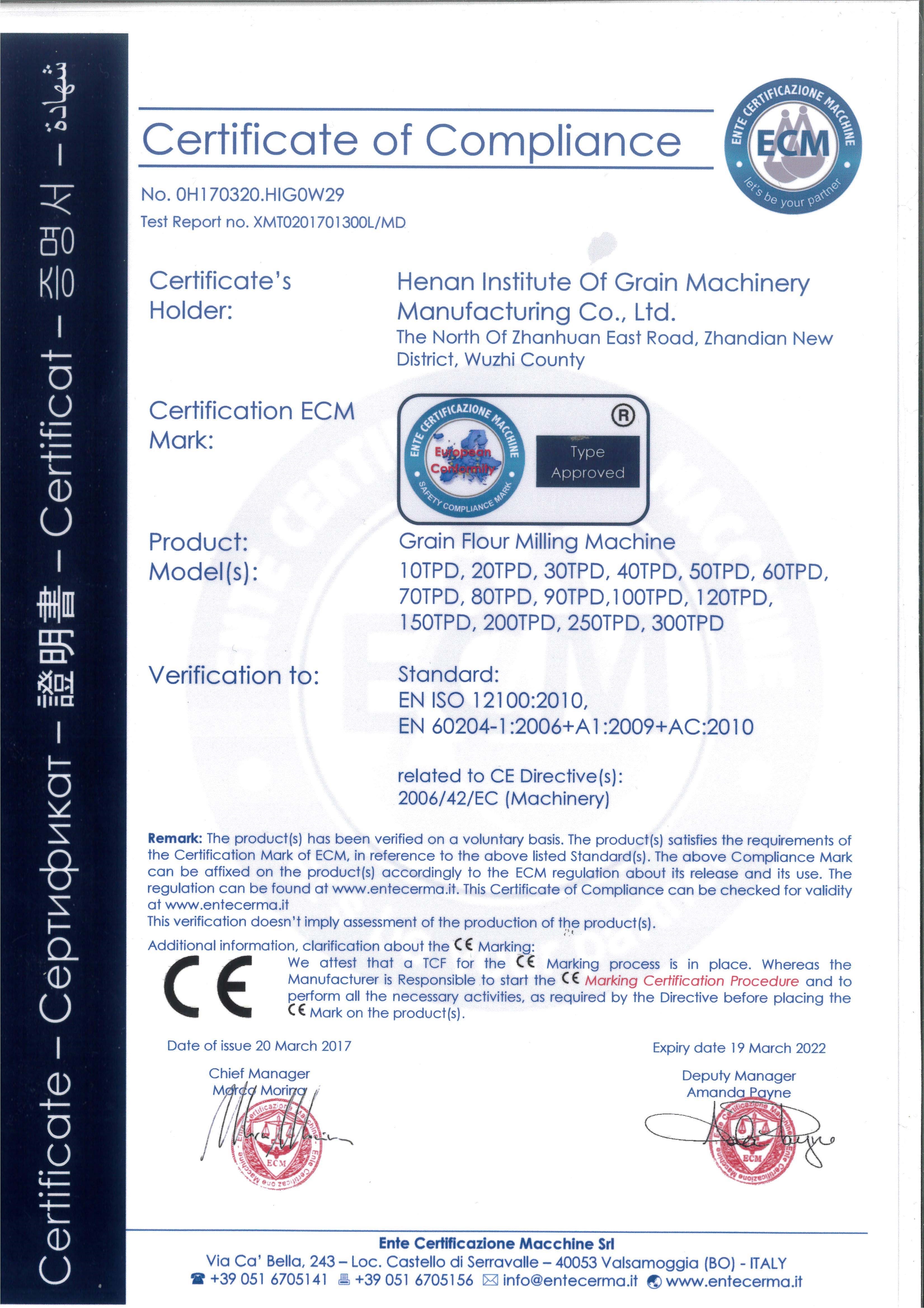 CE certificate