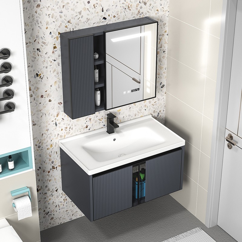 Grille Bathroom Vanity Cabinet With Ceramic Basin