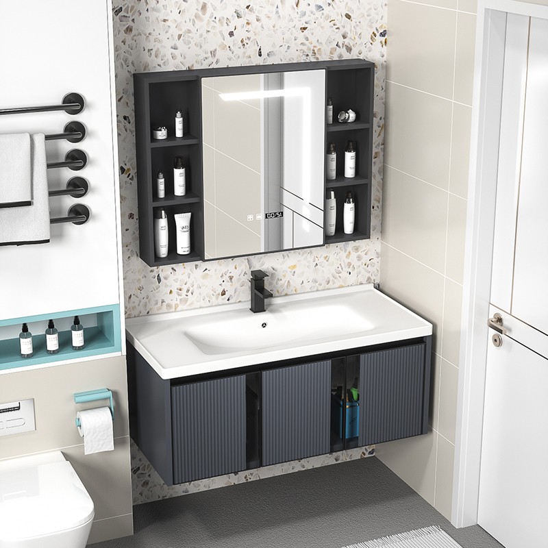 Grille Bathroom Vanity Cabinet With Ceramic Basin