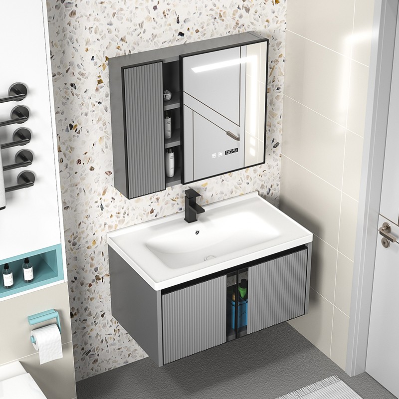 Grille Bathroom Vanity Cabinet With Ceramic Basin