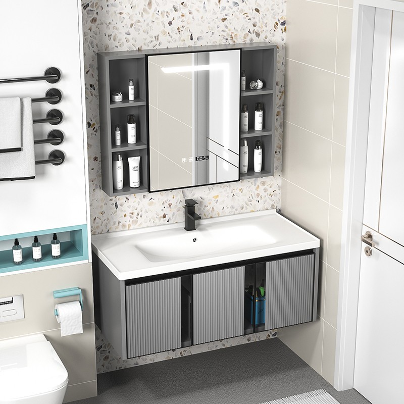 Grille Bathroom Vanity Cabinet With Ceramic Basin