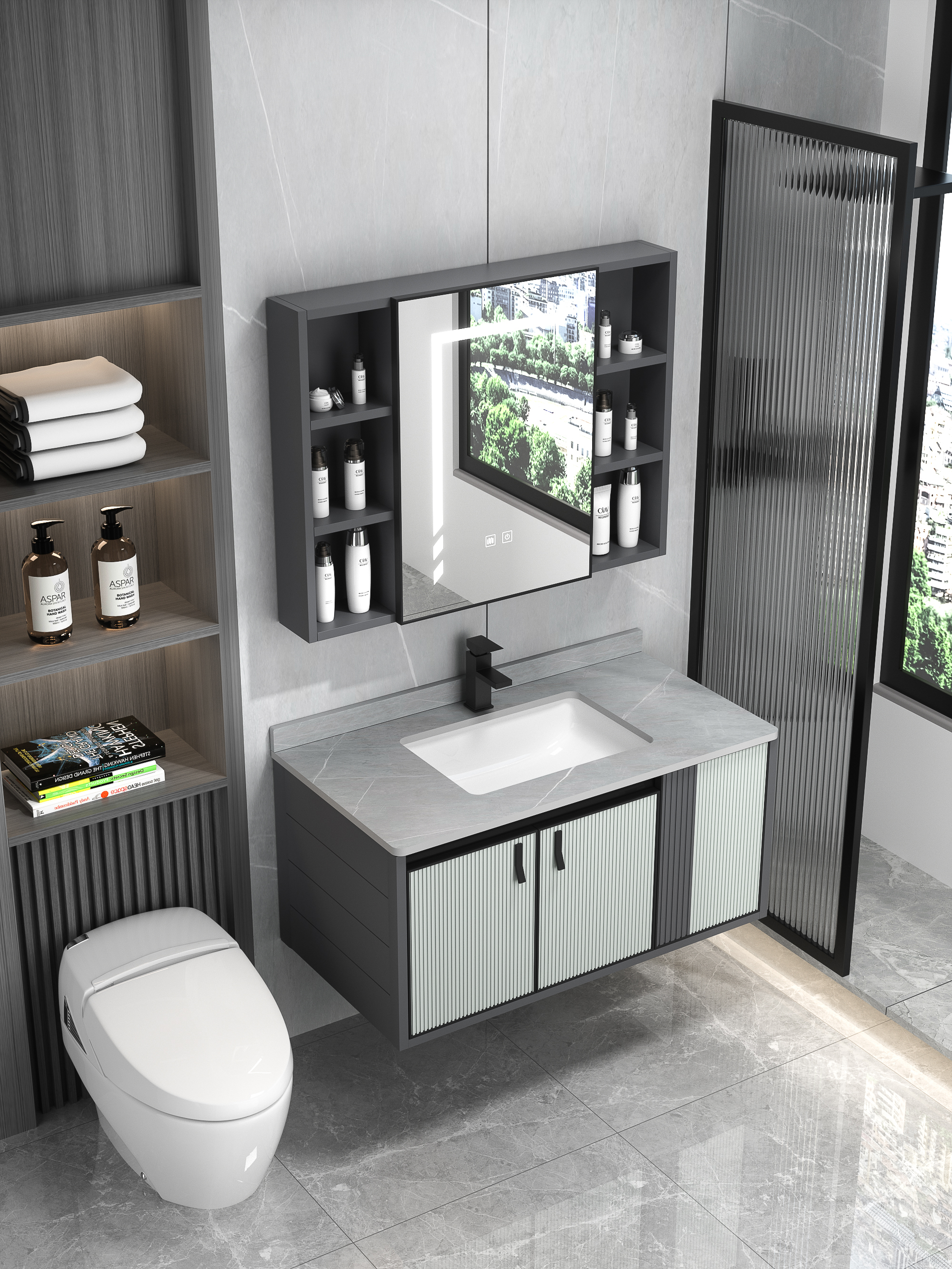 bathroom vanity and cabinet set